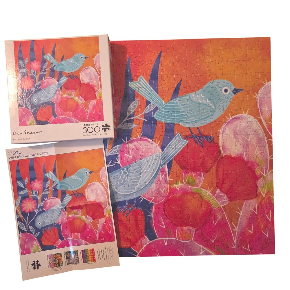 Buffalo Games Wild Bird Cactus 300 Piece Jigsaw Puzzle Denise Ferragamo 22707